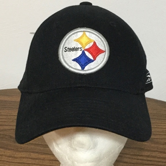 𝅺pittsburgh Steelers NFL REEBOK One-Size Black Hat - Picture 2 of 7